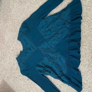 Blue long sleeve top
